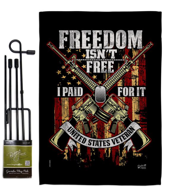 Freedom Isn't Free - Military Americana Vertical Impressions Decorative Flags HG137574 Made In USA - Image 4