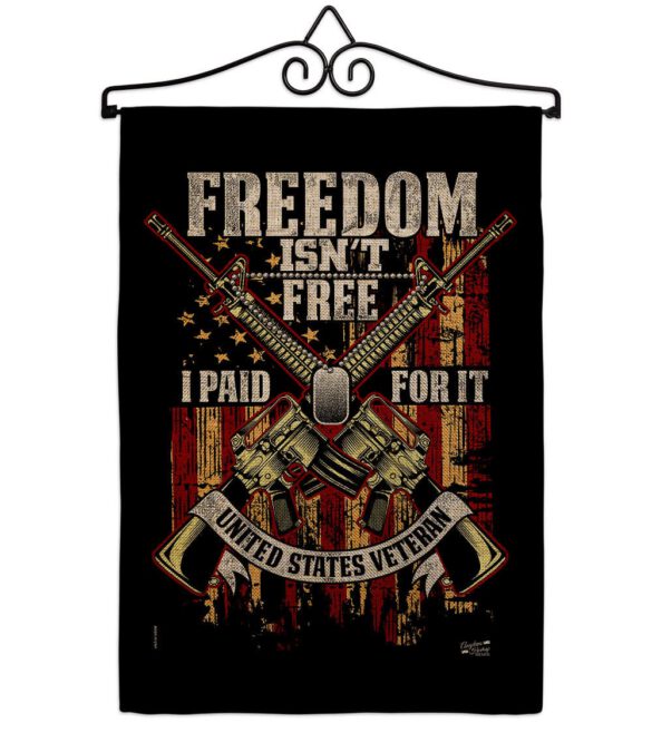 Freedom Isn't Free - Military Americana Vertical Impressions Decorative Flags HG137574 Made In USA - Image 19