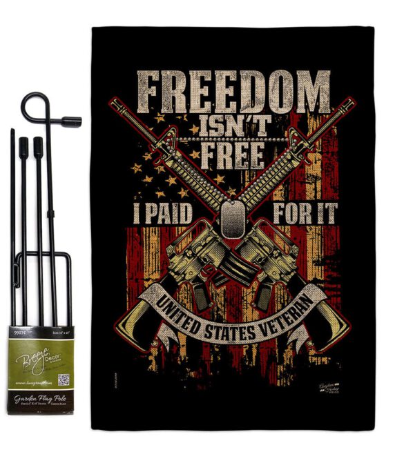 Freedom Isn't Free - Military Americana Vertical Impressions Decorative Flags HG137574 Made In USA - Image 16
