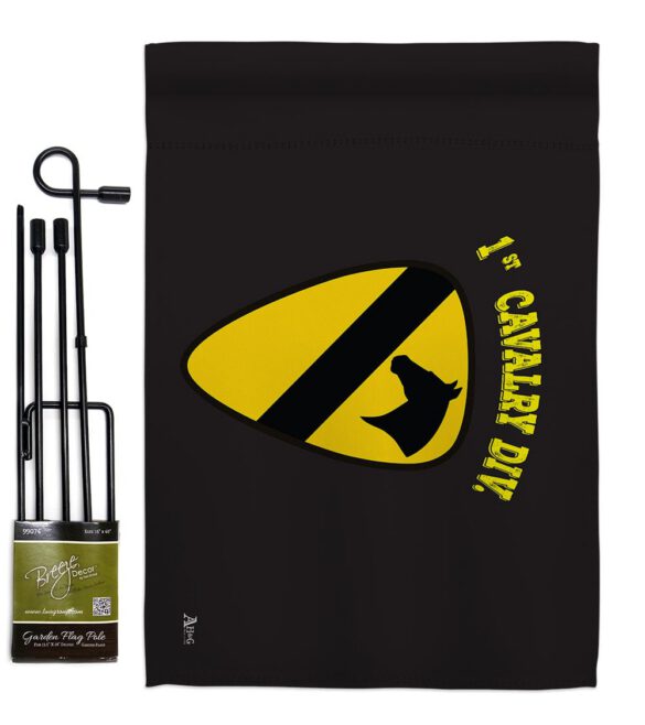 Black 1st Cavalry - Military Americana Vertical Impressions Decorative Flags HG140375 Made In USA - Image 4