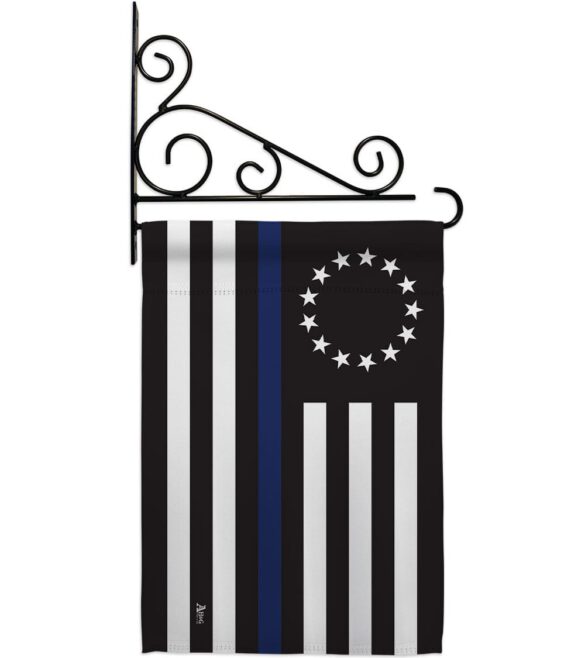 Betsy Ross Blue Line - Military Americana Vertical Impressions Decorative Flags HG140928 Made In USA - Image 8