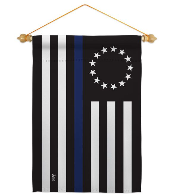 Betsy Ross Blue Line - Military Americana Vertical Impressions Decorative Flags HG140928 Made In USA - Image 10
