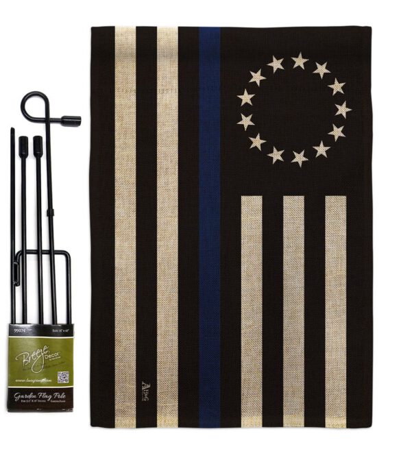 Betsy Ross Blue Line - Military Americana Vertical Impressions Decorative Flags HG140928 Made In USA - Image 16