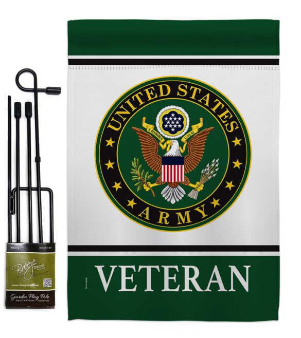 Army Veteran - Military Americana Vertical Impressions Decorative Flags HG170043 Made In USA - Image 5