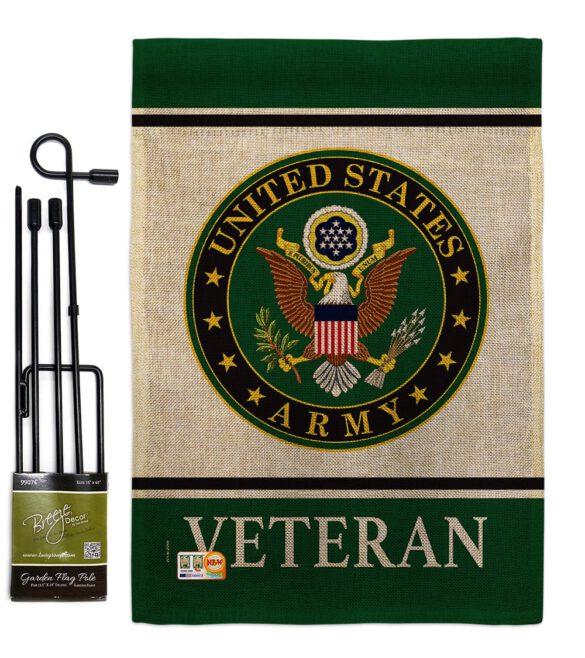 Army Veteran - Military Americana Vertical Impressions Decorative Flags HG170043 Made In USA - Image 13