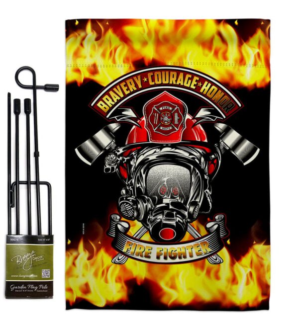 Bravery Firefighter - Military Americana Vertical Impressions Decorative Flags HG183071 Made In USA - Image 4