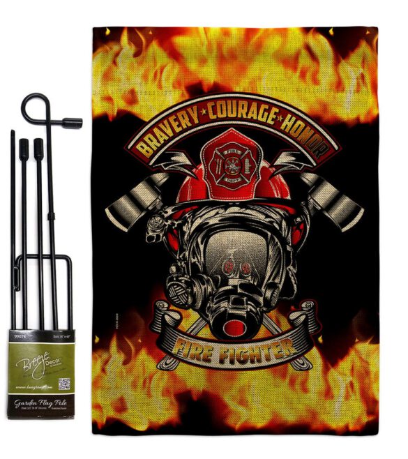 Bravery Firefighter - Military Americana Vertical Impressions Decorative Flags HG183071 Made In USA - Image 14