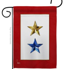 Gold & Blue Stars - Military Americana Vertical Impressions Decorative Flags HG141084 Made In USA