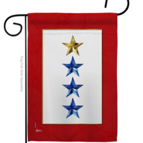 Gold & Three Blue Stars - Military Americana Vertical Impressions Decorative Flags HG141088 Made In USA