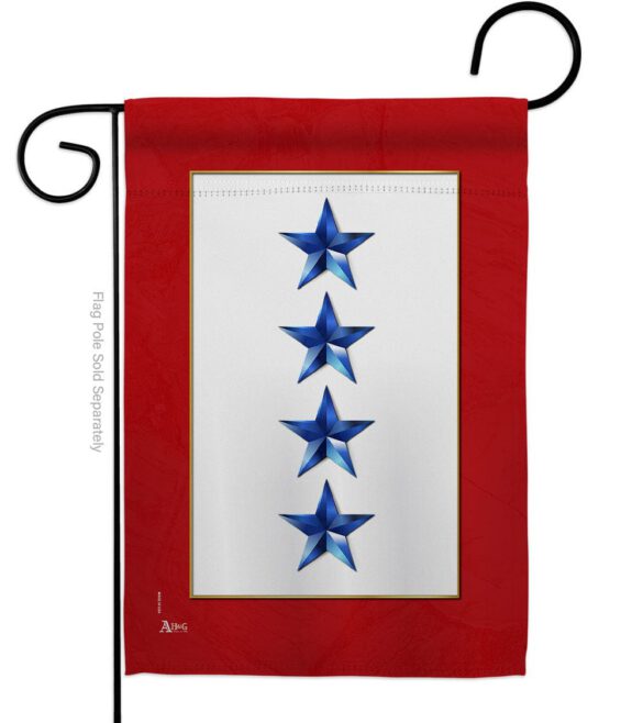 Four Blue Stars - Military Americana Vertical Impressions Decorative Flags HG141089 Made In USA