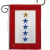 Gold & Four Blue Stars - Military Americana Vertical Impressions Decorative Flags HG141090 Made In USA