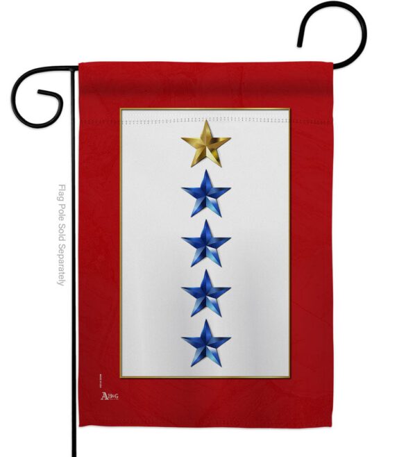 Gold & Four Blue Stars - Military Americana Vertical Impressions Decorative Flags HG141090 Made In USA