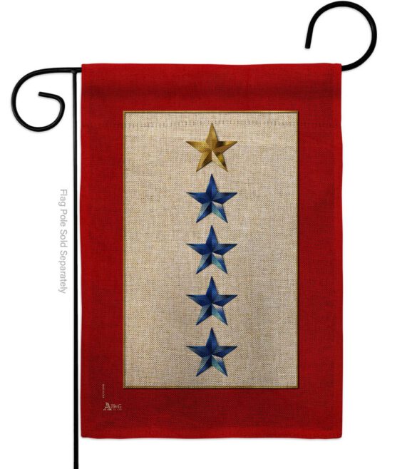 Gold & Four Blue Stars - Military Americana Vertical Impressions Decorative Flags HG141090 Made In USA - Image 13