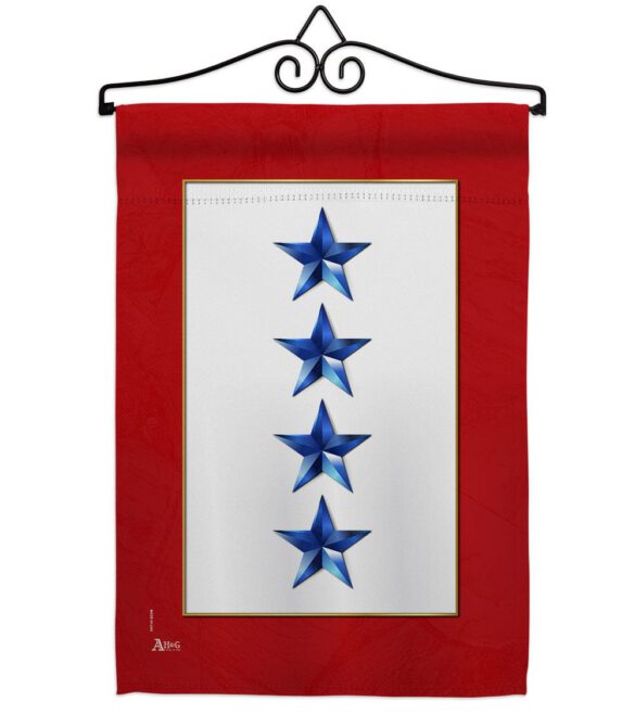 Four Blue Stars - Military Americana Vertical Impressions Decorative Flags HG141089 Made In USA - Image 7