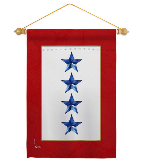 Four Blue Stars - Military Americana Vertical Impressions Decorative Flags HG141089 Made In USA - Image 10