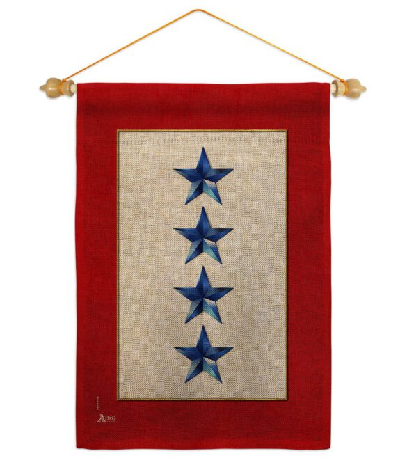 Four Blue Stars - Military Americana Vertical Impressions Decorative Flags HG141089 Made In USA - Image 22