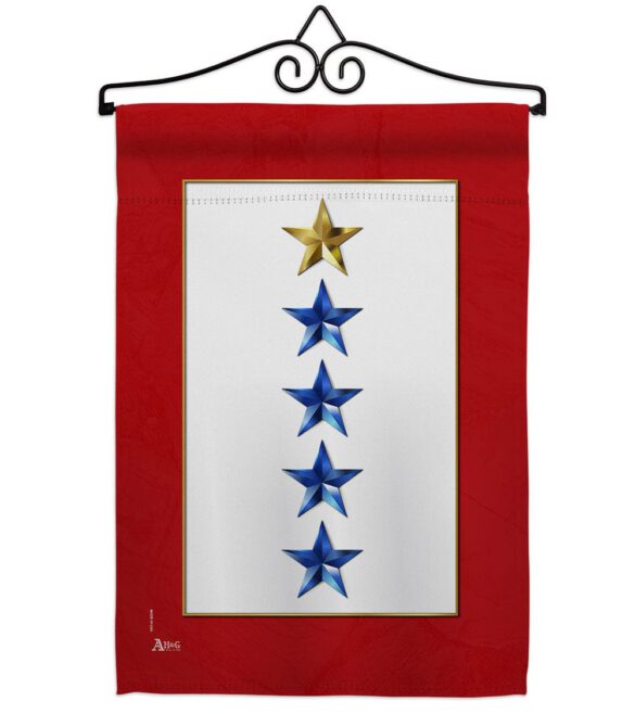 Gold & Four Blue Stars - Military Americana Vertical Impressions Decorative Flags HG141090 Made In USA - Image 7
