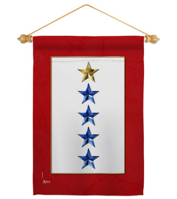 Gold & Four Blue Stars - Military Americana Vertical Impressions Decorative Flags HG141090 Made In USA - Image 10