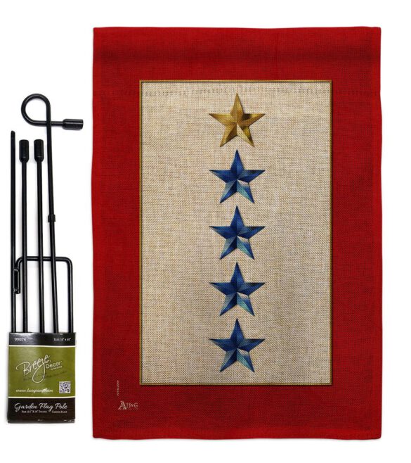 Gold & Four Blue Stars - Military Americana Vertical Impressions Decorative Flags HG141090 Made In USA - Image 16