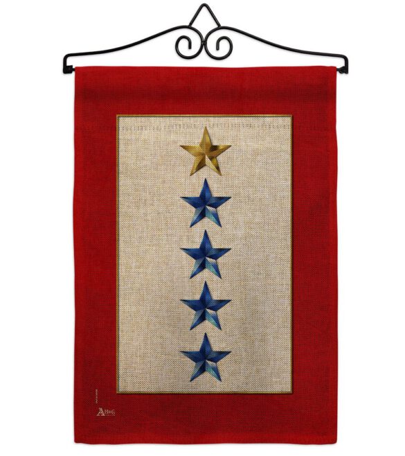 Gold & Four Blue Stars - Military Americana Vertical Impressions Decorative Flags HG141090 Made In USA - Image 19