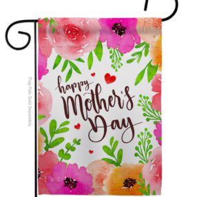 Colorful Happy Mother's Day - Mother's Day Summer Vertical Impressions Decorative Flags HG137053 Made In USA