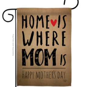 Home is Where Mom Is - Mother's Day Summer Vertical Impressions Decorative Flags HG192066 Made In USA