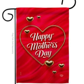 Gold Heart Mother - Mother's Day Summer Vertical Impressions Decorative Flags HG192576 Made In USA