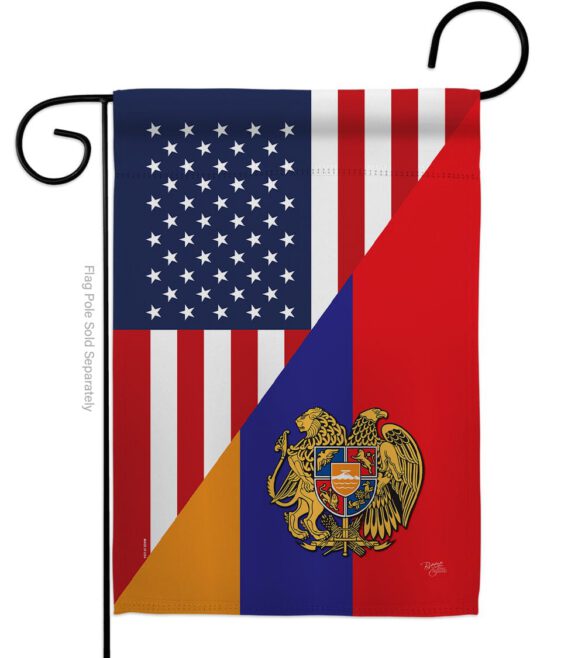 Armenia US Friendship - Nationality Flags of the World Vertical Impressions Decorative Flags HG108482 Made In USA - Image 2