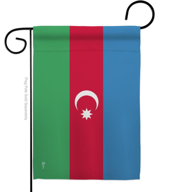 Azerbaijan - Nationality Flags of the World Vertical Impressions Decorative Flags HG140018 Made In USA - Image 2