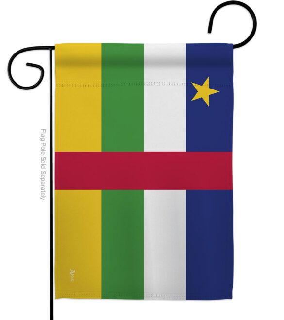 Central African Rep. - Nationality Flags of the World Vertical Impressions Decorative Flags HG140049 Made In USA