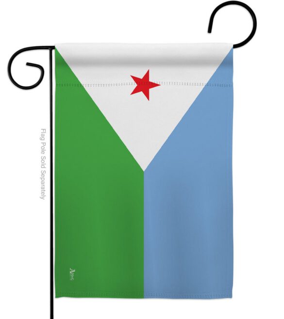 Djibouti - Nationality Flags of the World Vertical Impressions Decorative Flags HG140068 Made In USA