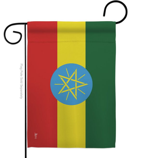 Ethiopia - Nationality Flags of the World Vertical Impressions Decorative Flags HG140080 Made In USA