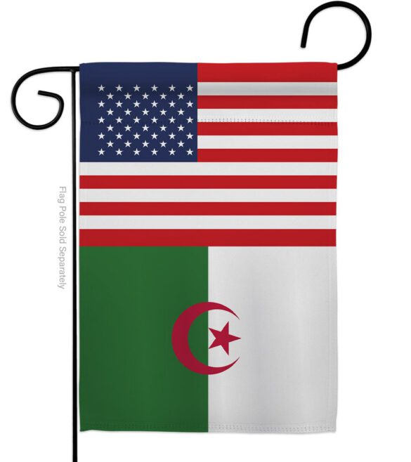 Algeria US Friendship - Nationality Flags of the World Vertical Impressions Decorative Flags HG140274 Made In USA - Image 2