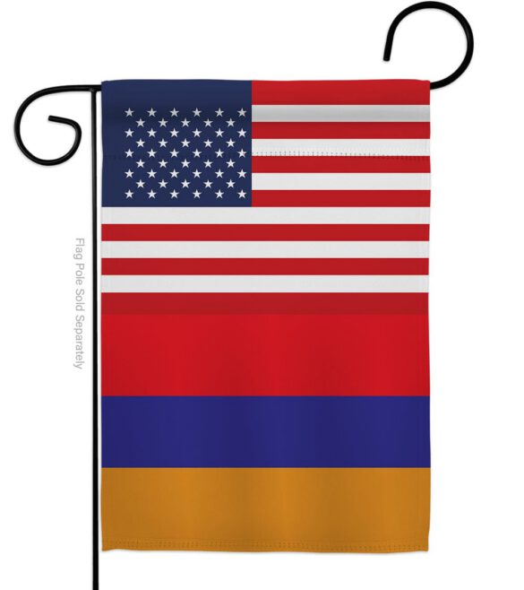 Armenia US Friendship - Nationality Flags of the World Vertical Impressions Decorative Flags HG140282 Made In USA - Image 2
