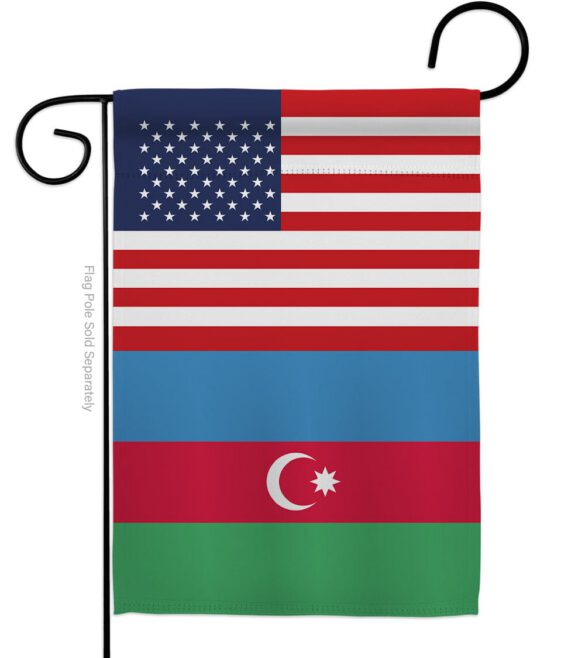 Azerbaijan US Friendship - Nationality Flags of the World Vertical Impressions Decorative Flags HG140287 Made In USA - Image 2