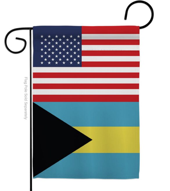 Bahamas US Friendship - Nationality Flags of the World Vertical Impressions Decorative Flags HG140289 Made In USA - Image 2