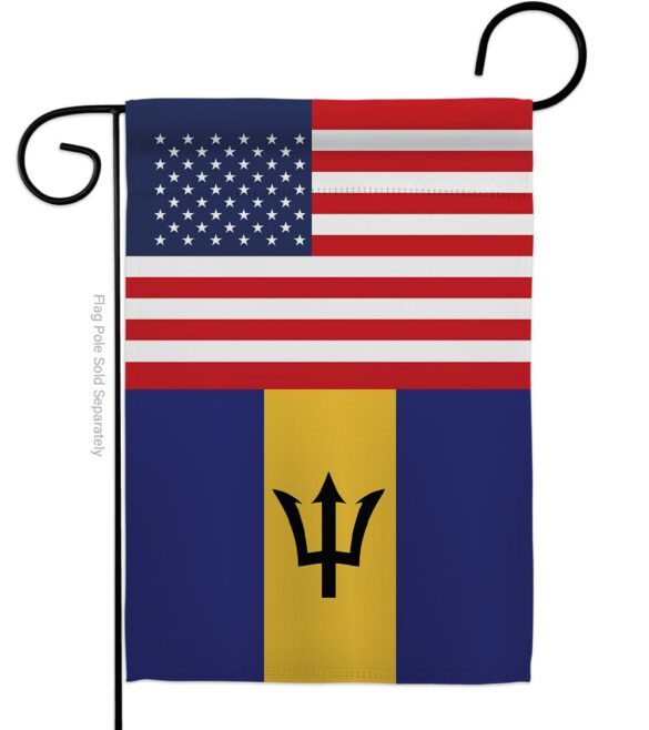 Barbados US Friendship - Nationality Flags of the World Vertical Impressions Decorative Flags HG140292 Made In USA - Image 2
