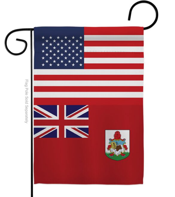 Bermuda US Friendship - Nationality Flags of the World Vertical Impressions Decorative Flags HG140299 Made In USA