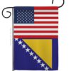 Bosnia-Herzegovina US Friendship - Nationality Flags of the World Vertical Impressions Decorative Flags HG140310 Made In USA