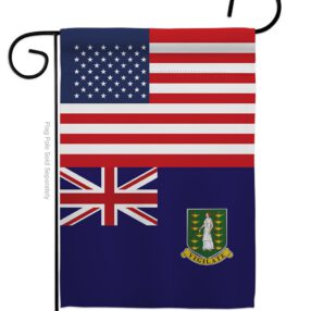 British Virgin Islands US Friendship - Nationality Flags of the World Vertical Impressions Decorative Flags HG140318 Made In USA