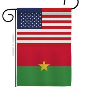 Burkina Faso US Friendship - Nationality Flags of the World Vertical Impressions Decorative Flags HG140324 Made In USA