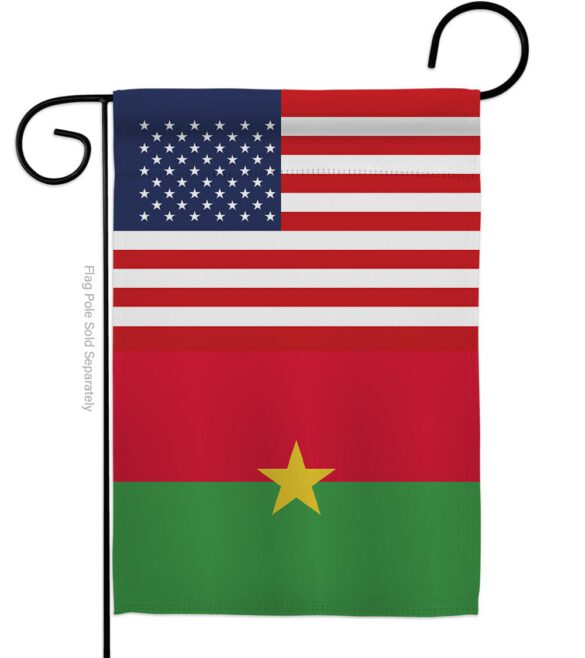 Burkina Faso US Friendship - Nationality Flags of the World Vertical Impressions Decorative Flags HG140324 Made In USA