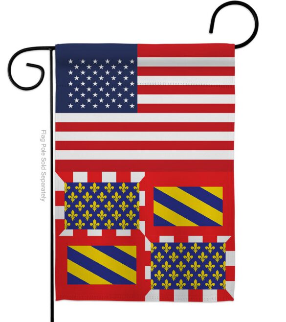 Burgundy US Friendship - Nationality Flags of the World Vertical Impressions Decorative Flags HG140325 Made In USA