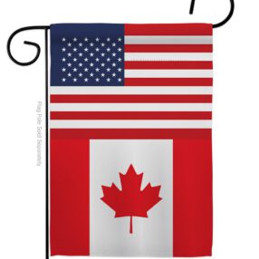 Canada US Friendship - Nationality Flags of the World Vertical Impressions Decorative Flags HG140329 Made In USA