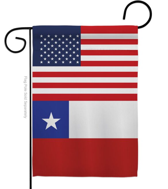 Chile US Friendship - Nationality Flags of the World Vertical Impressions Decorative Flags HG140335 Made In USA