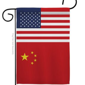China US Friendship - Nationality Flags of the World Vertical Impressions Decorative Flags HG140336 Made In USA
