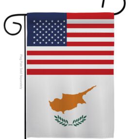Cyprus US Friendship - Nationality Flags of the World Vertical Impressions Decorative Flags HG140352 Made In USA