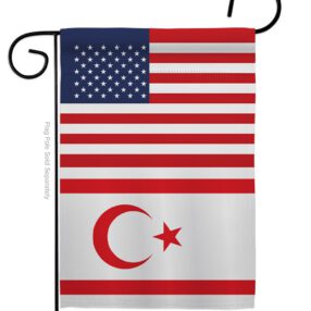 Cyprus Northern US Friendship - Nationality Flags of the World Vertical Impressions Decorative Flags HG140356 Made In USA