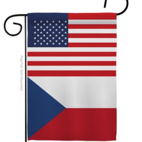 Czech Republic US Friendship - Nationality Flags of the World Vertical Impressions Decorative Flags HG140357 Made In USA