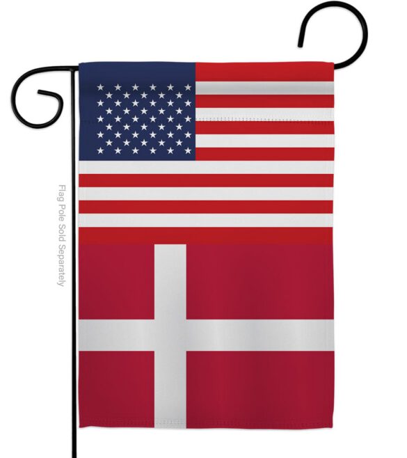 Denmark US Friendship - Nationality Flags of the World Vertical Impressions Decorative Flags HG140358 Made In USA